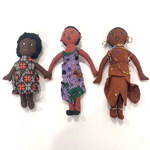 Set of 3 Handcrafted African Dolls so special and sweet!